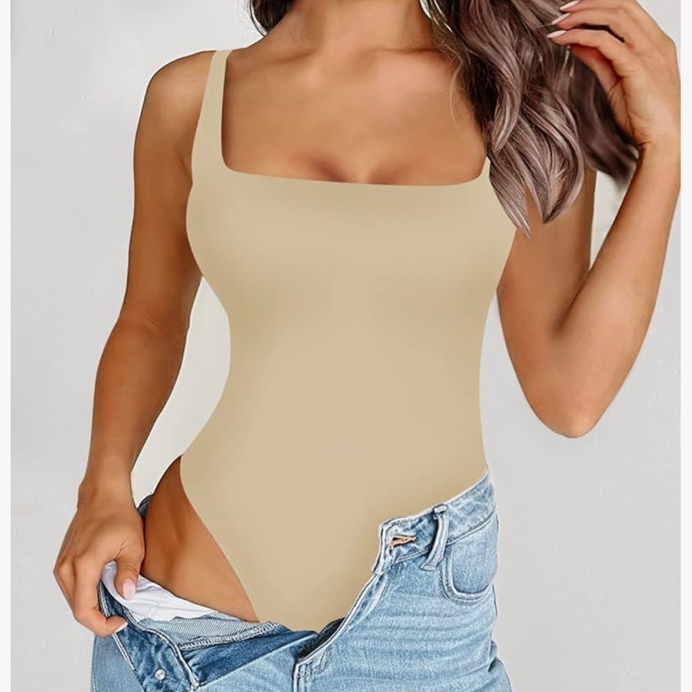 Saungkuai Skin Color Double Lined Thing Bodysuit Sz: XL